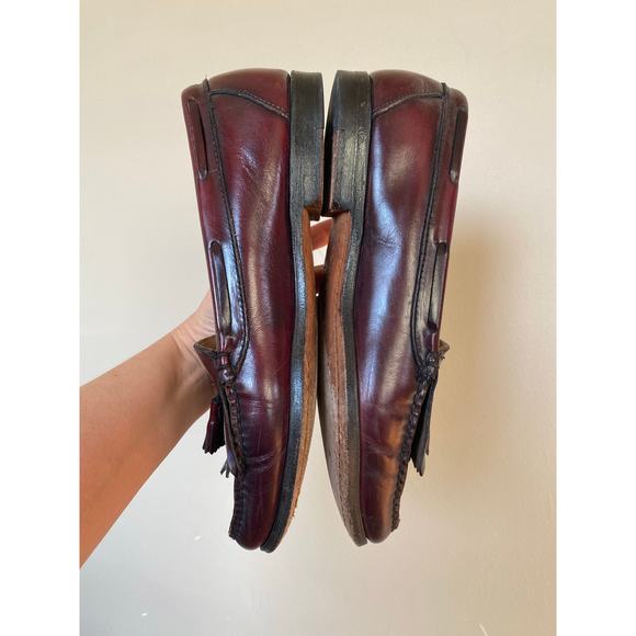 Bass Weejuns Size Men’s 9 1/2 Burgundy Cordovan Leather Tassel Kiltie Loafers main image 4